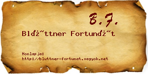 Blüttner Fortunát névjegykártya